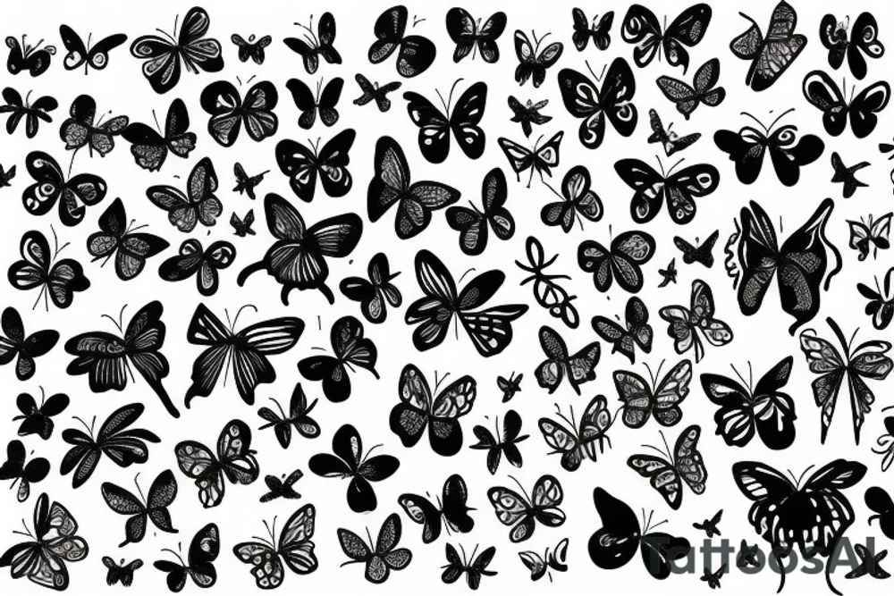 butterflies and flowers tattoo idea