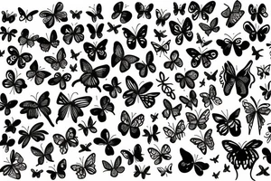 butterflies and flowers tattoo idea