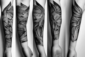 nature forearm sleeve tattoo idea