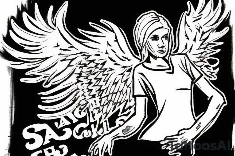 angel with a soccer shirt on tattoo idea