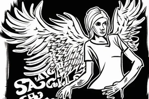angel with a soccer shirt on tattoo idea