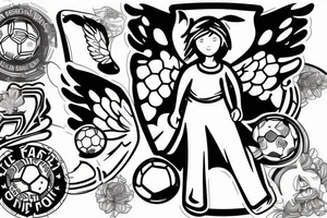 angel with a soccer shirt on tattoo idea