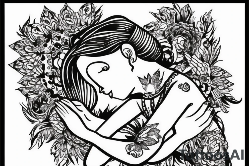 praying girl tattoo idea