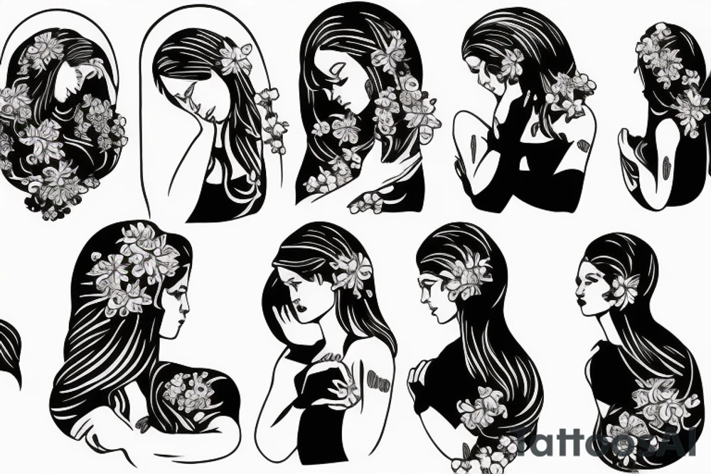 praying girl tattoo idea