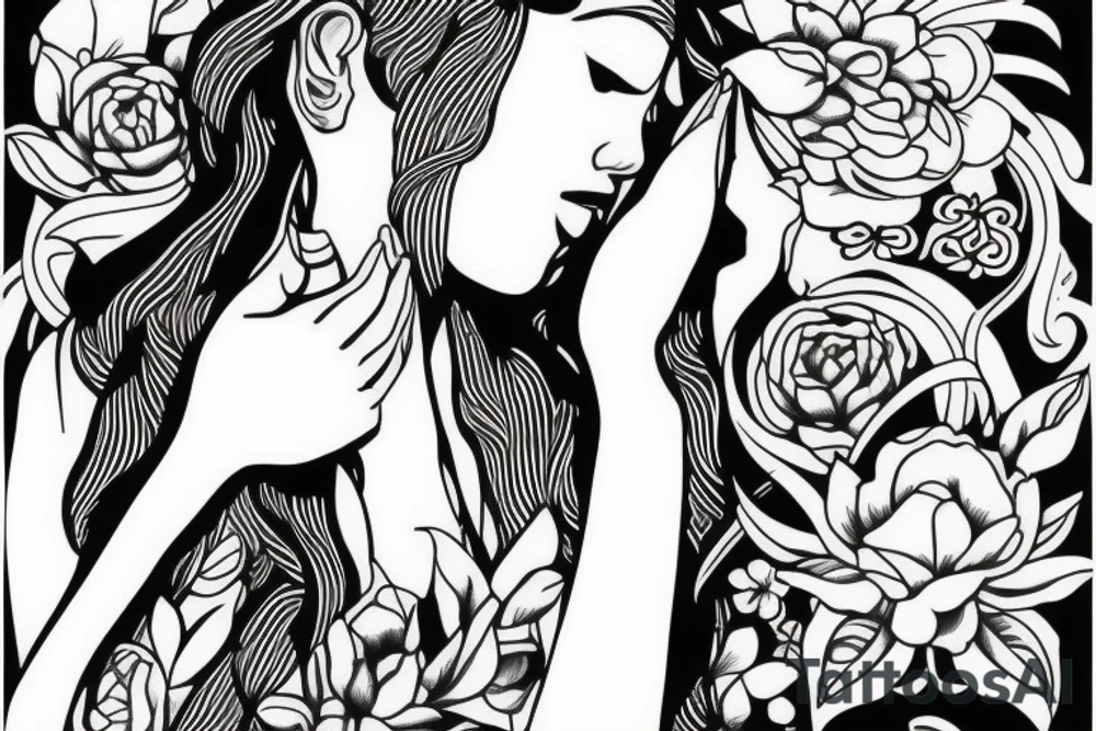 praying girl tattoo idea