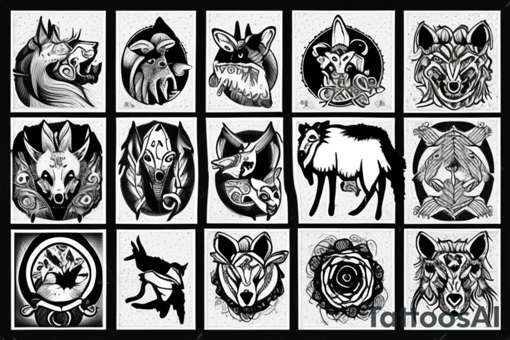 A scary wolf disguised as a sheep tattoo idea