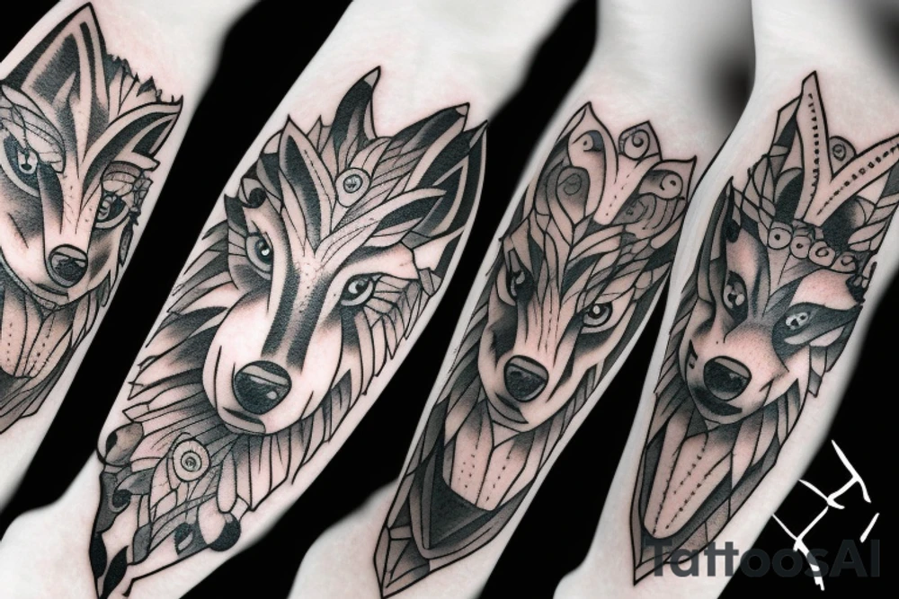 A scary wolf disguised as a sheep tattoo idea
