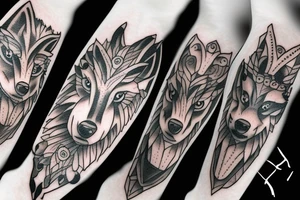A scary wolf disguised as a sheep tattoo idea
