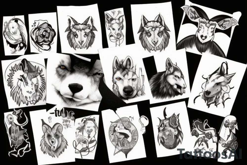 A scary wolf disguised as a sheep tattoo idea