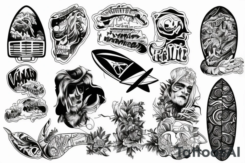 vantrip surfer tattoo tattoo idea