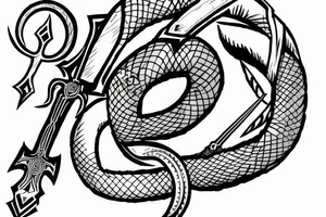 sword with viper symbol in the handle as a rune tattoo idea