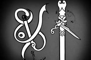 sword with viper symbol in the handle as a rune tattoo idea