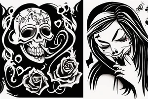 Grim reaper kissing girl tattoo idea
