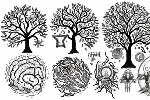 Brain 
Spirituality 
Artist 
Moon 
Fire 
Oak tree tattoo idea