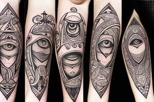 Fantasy multiple personality with the all seeing eye tattoo idea