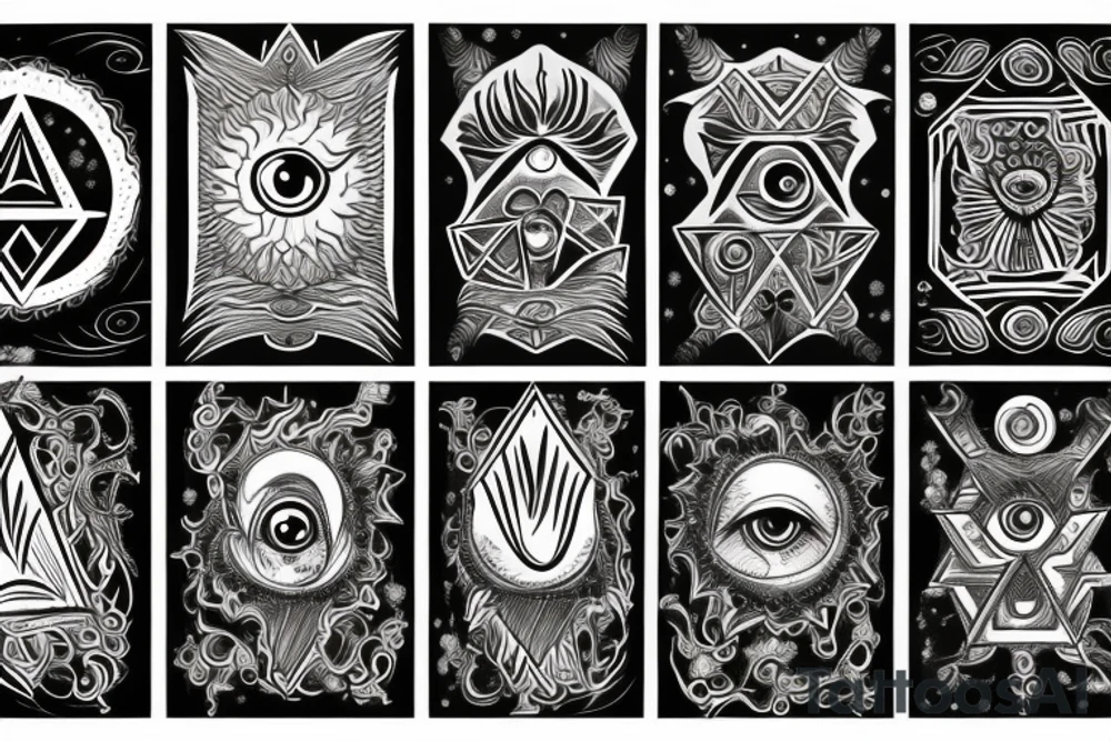 Fantasy multiple personality with the all seeing eye tattoo idea