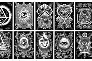 Fantasy multiple personality with the all seeing eye tattoo idea