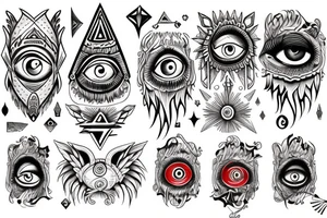 Fantasy multiple personality with the all seeing eye tattoo idea