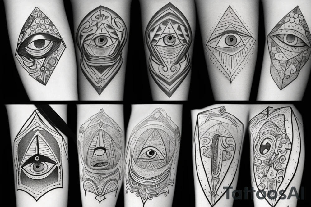 Fantasy multiple personality with the all seeing eye tattoo idea