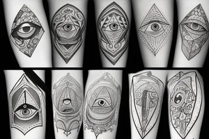 Fantasy multiple personality with the all seeing eye tattoo idea