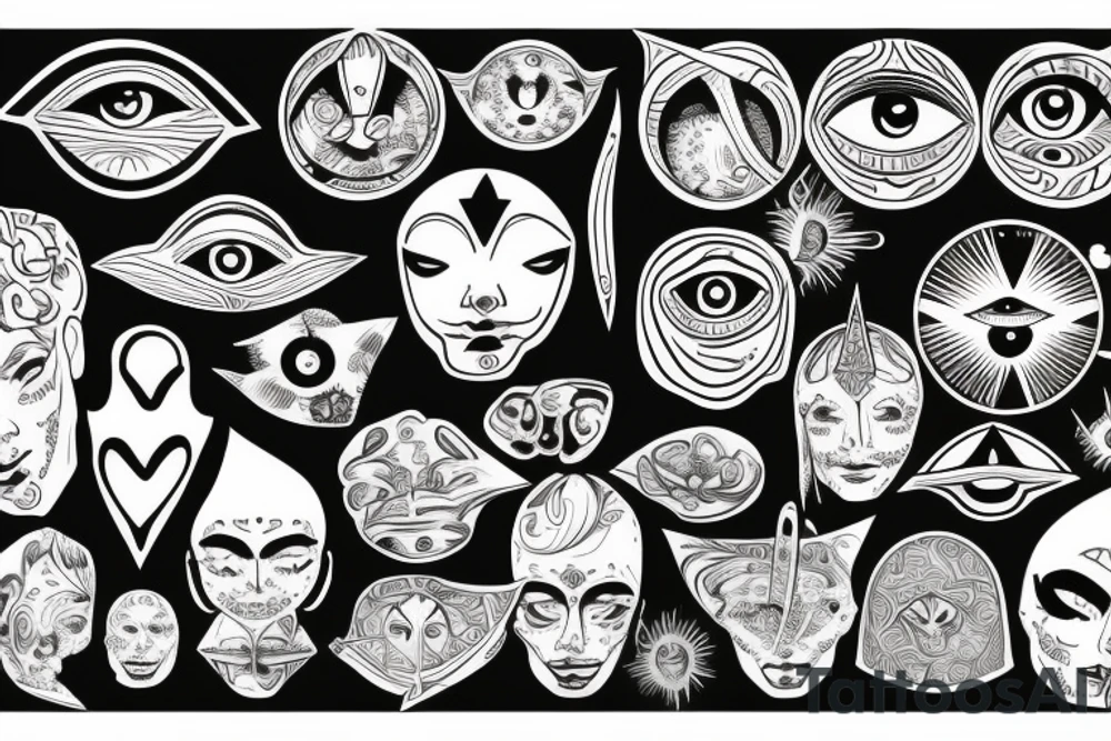 multiple personality disorder with the all seeing eye tattoo idea