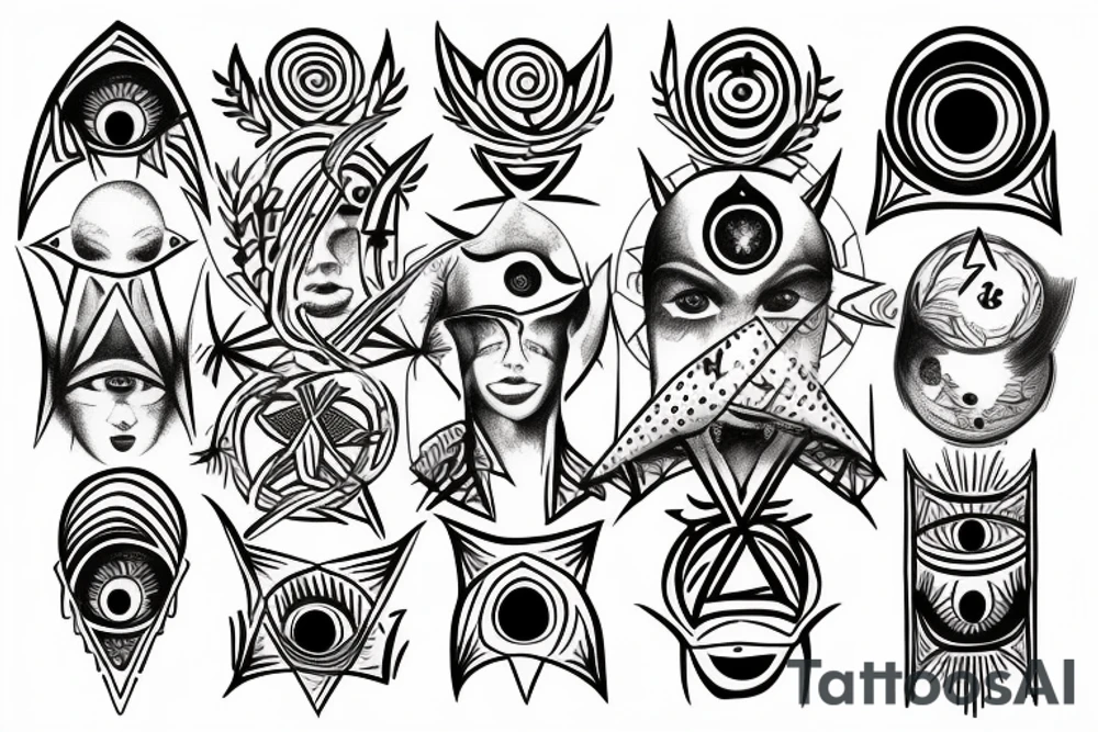 multiple personality disorder with the all seeing eye tattoo idea