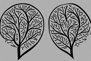 Two hearts become DNA strands and then becomes a tree tattoo idea
