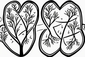 Two hearts become DNA strands and then becomes a tree tattoo idea