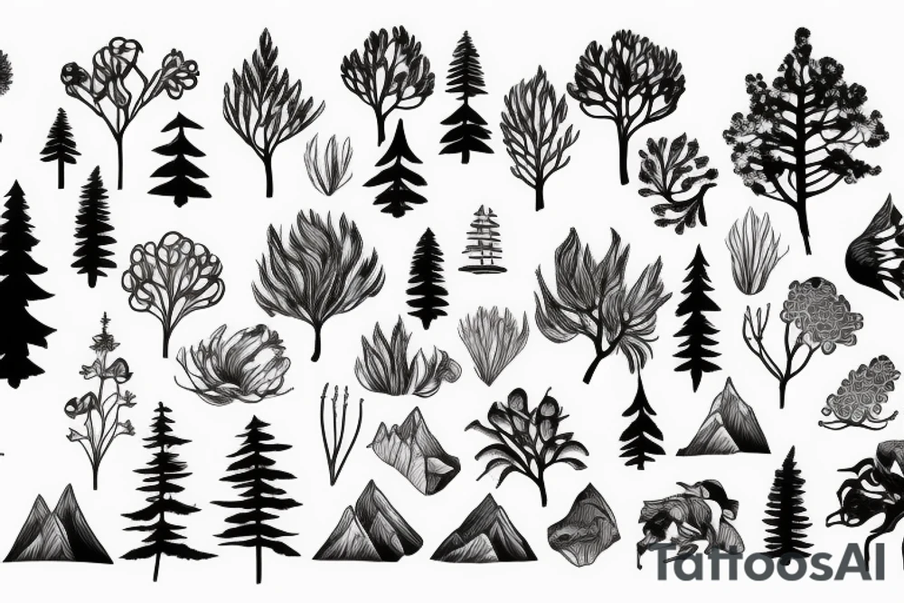 House mount river forest tattoo idea