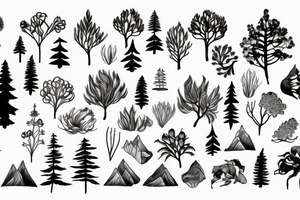 House mount river forest tattoo idea
