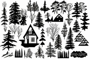 House mount river forest tattoo idea