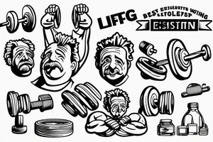 einstein lifting weights tattoo idea