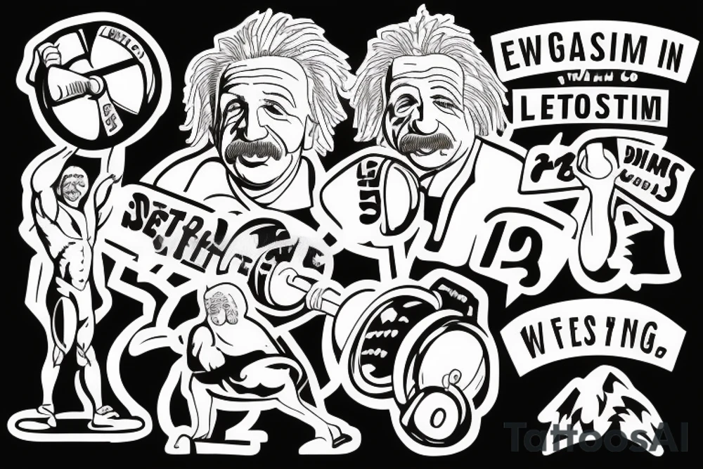 einstein lifting weights tattoo idea