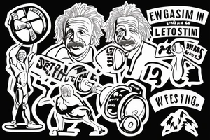 einstein lifting weights tattoo idea