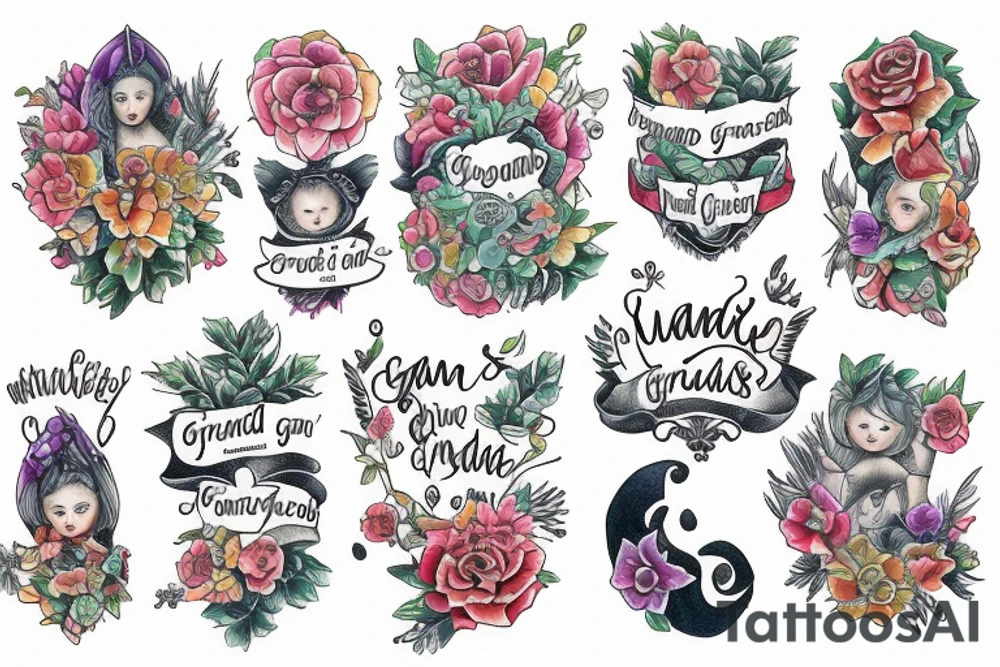 Grand children names tattoo idea