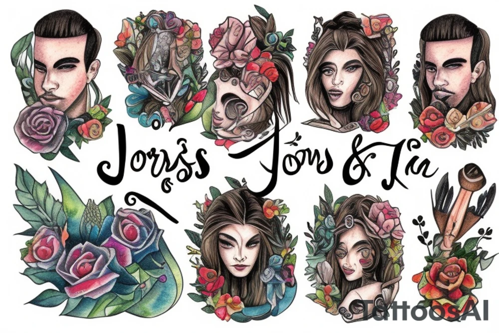 Jonas, Sofia, Noah, Livia, Paul tattoo idea