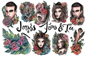 Jonas, Sofia, Noah, Livia, Paul tattoo idea