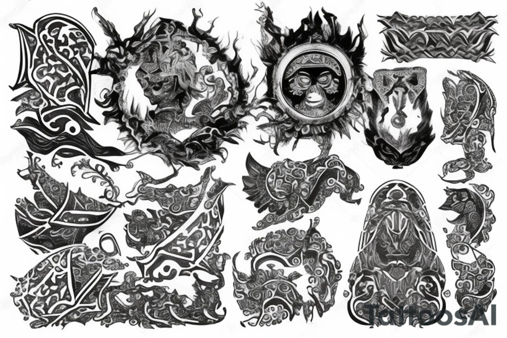 kazakh ornaments tattoo idea