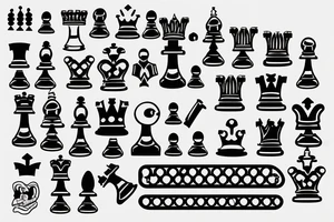 a king piece and a hand hovering over a chess board tattoo idea