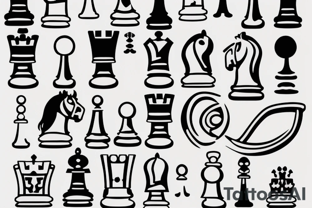 a king and a hand hovering over a chess board tattoo idea