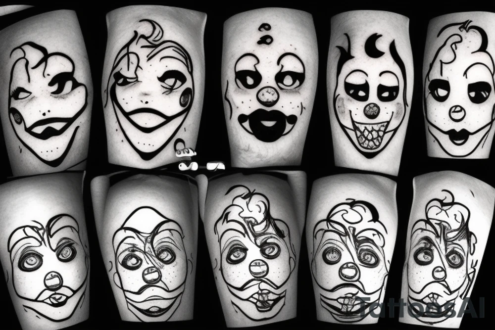 sad clown tattoo idea