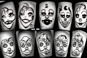sad clown tattoo idea