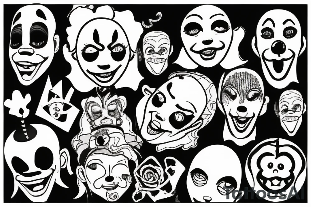sad clown tattoo idea