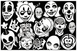 sad clown tattoo idea
