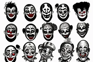 sad clown tattoo idea