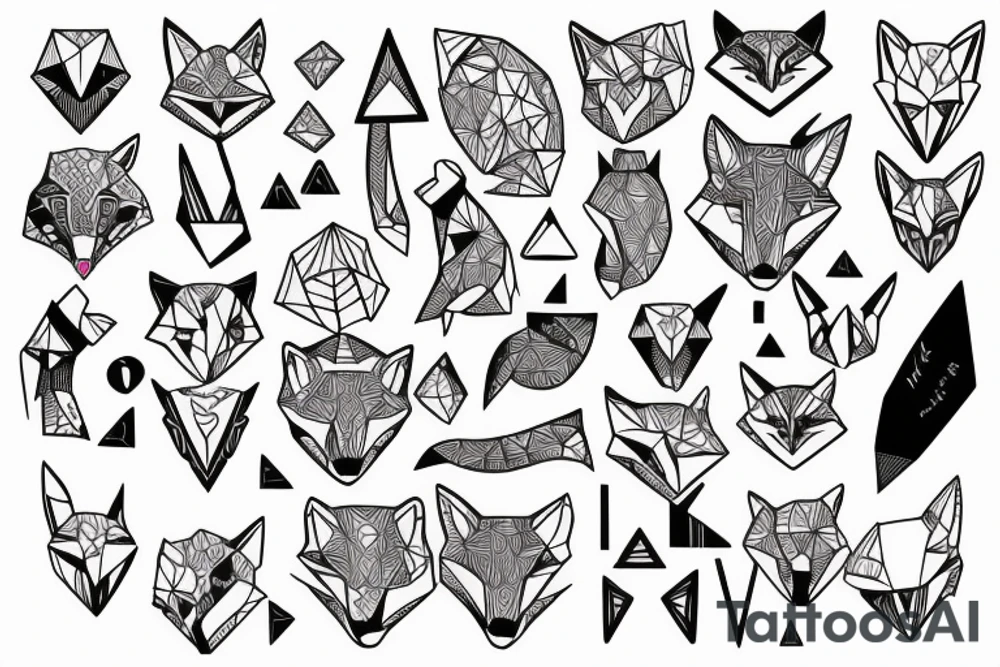 fox writing with fountain pen tattoo idea