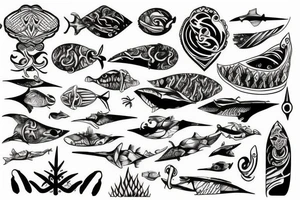Trident splitting the sea tattoo idea