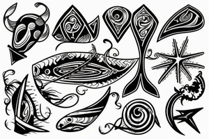 Trident splitting the sea tattoo idea