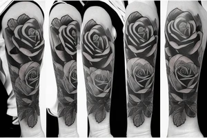 Rose and clock tattoo idea