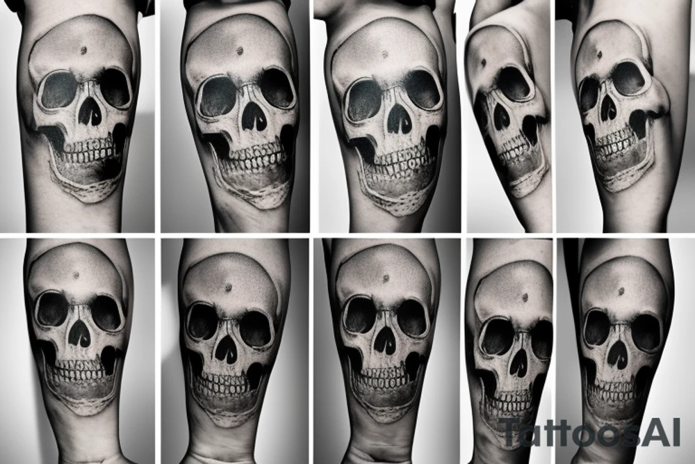 A skull, a clock, a camera tattoo idea